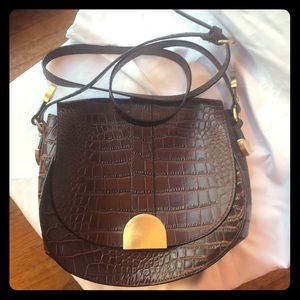Zara faux croc crossbody purse